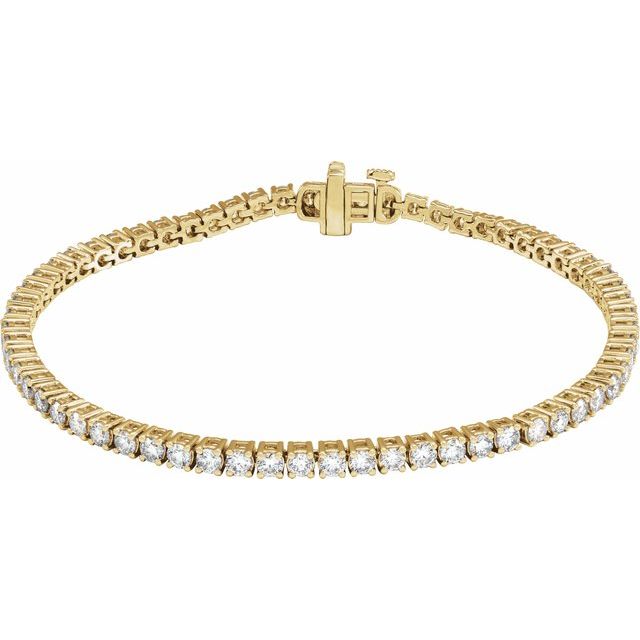 14K Yellow 4 CTW Lab-Grown Diamond Line 7' Bracelet