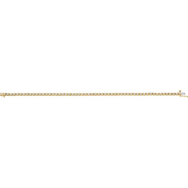 14K Yellow 2 1/4 CTW Natural Diamond Line 7 1/4' Line Bracelet