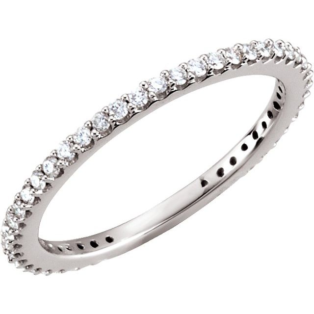 14k White 1/3 Ctw Natural Diamond Stackable Ring