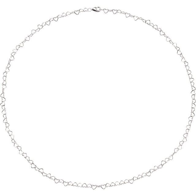 Sterling Silver 4.5 mm Heart 20' Chain