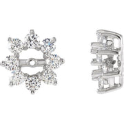 14K White 1 1/8 CTW Diamond Earring Jackets with 4.5mm ID