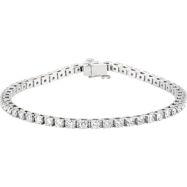 14K White 3 1/2 CTW Natural Diamond Line 7 1/4' Bracelet