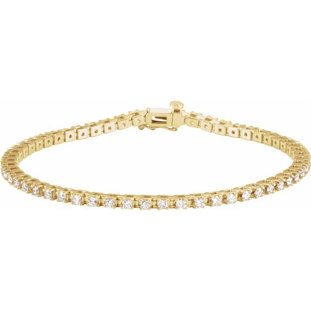 14K Yellow 2 1/4 CTW Natural Diamond Line 7 1/4' Line Bracelet