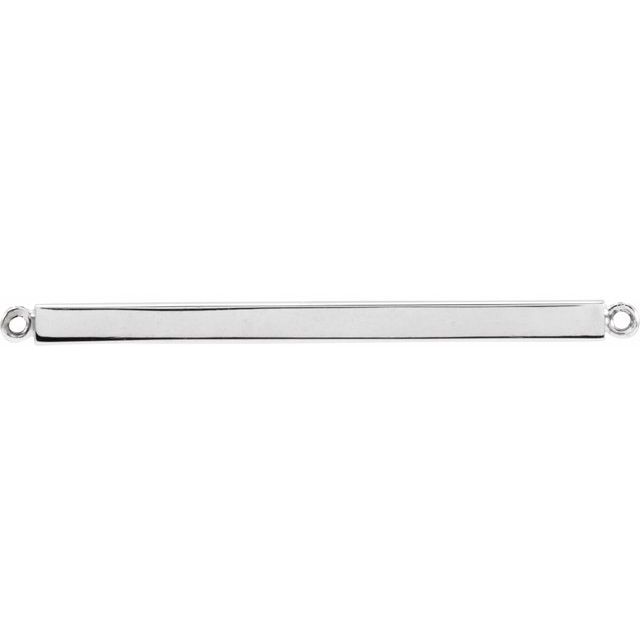 Sterling Silver Engravable Four-Sided Bar Necklace Center