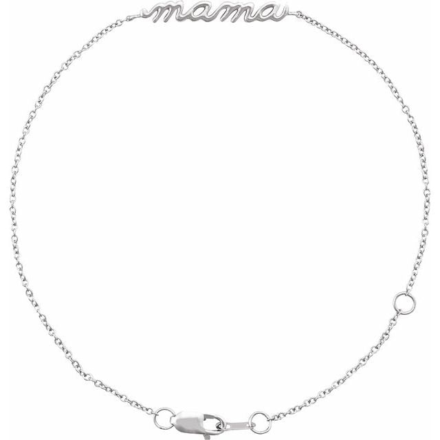 Sterling Silver Mama 6 1/2-7 1/2' Bracelet