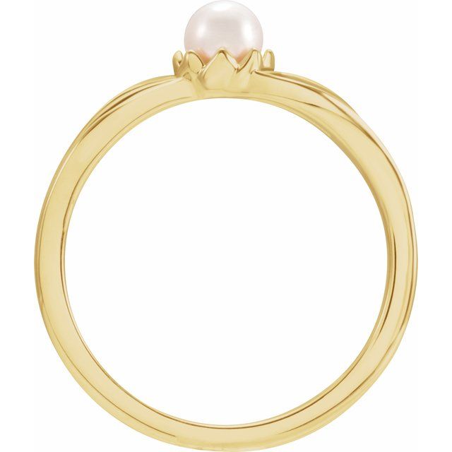 14K Yellow Cultured Freshwater Pearl Ring