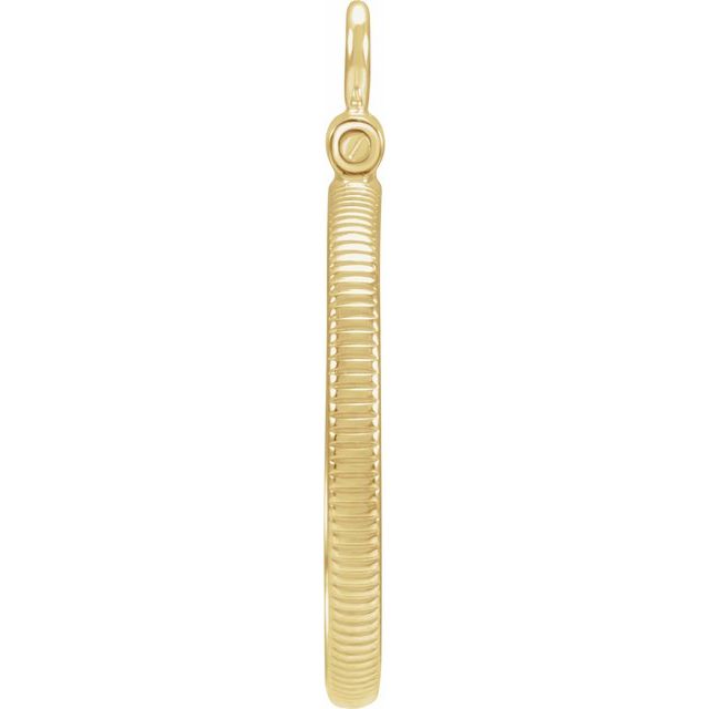 14K Yellow Coin Frame Bezel Dangle for 17.9x1.2 mm Coin