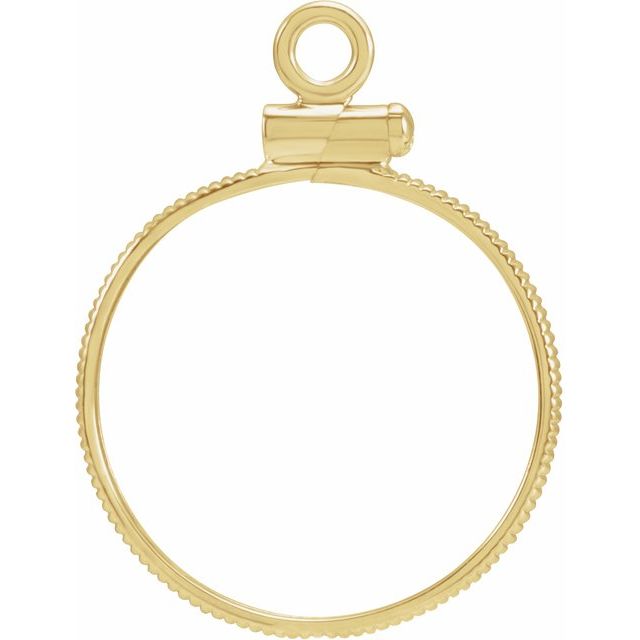14K Yellow Coin Frame Bezel Dangle for 17.9x1.2 mm Coin