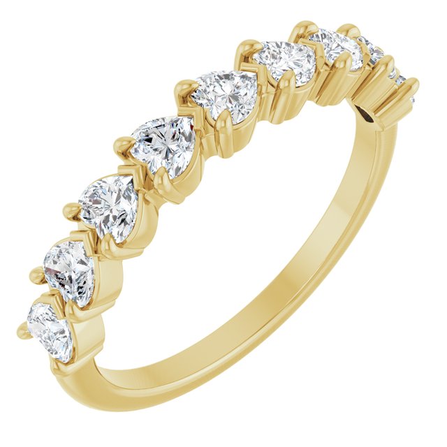 14k Yellow 9/10 Ctw Lab-grown Diamond Anniversary Band