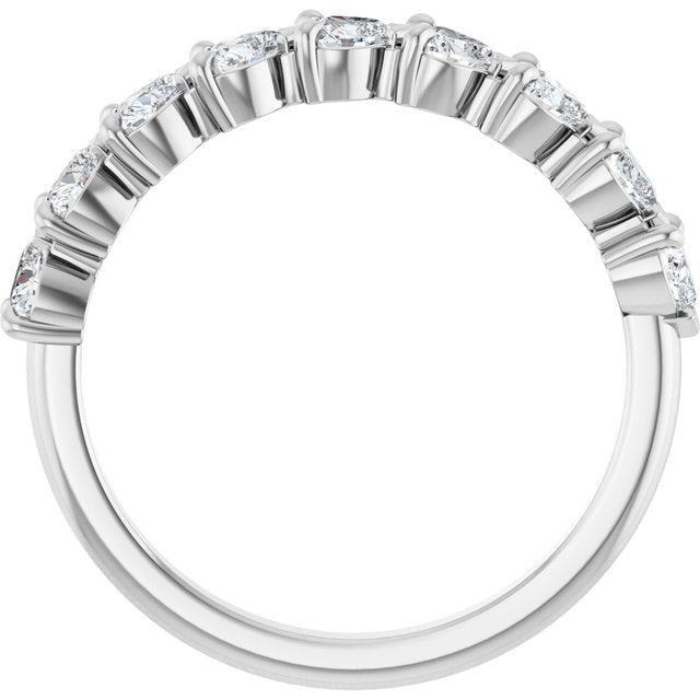 14K White 9/10 CTW Natural Diamond Anniversary Band