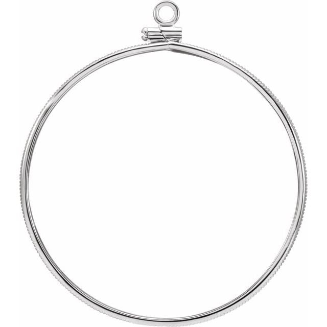 Sterling Silver Coin Frame Bezel Dangle For 40.6x3 Mm Coin