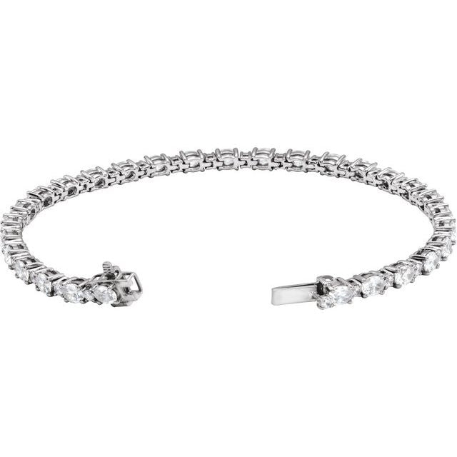 14K White 5 1/2 CTW Lab-Grown Diamond Line 7' Bracelet