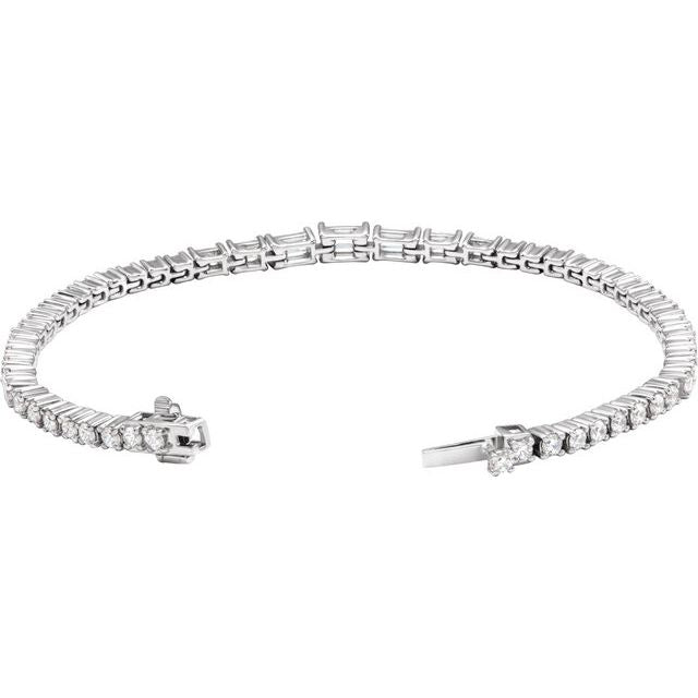 14K White 4 5/8 CTW Lab-Grown Diamond Line 7' Bracelet