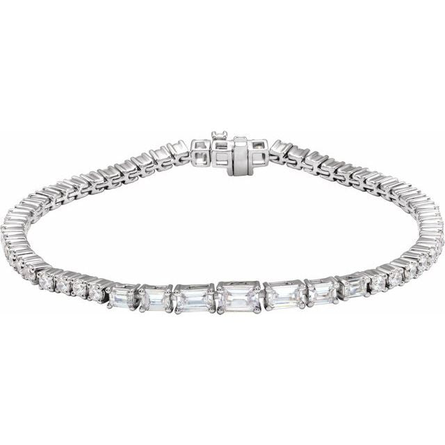 14K White 4 5/8 CTW Lab-Grown Diamond Line 7' Bracelet