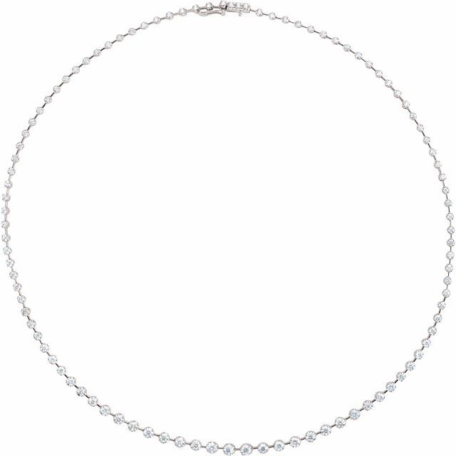 14K White 5 CTW Natural Diamond 18' Necklace