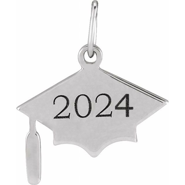 Sterling Silver Engravable Graduation Cap Pendant
