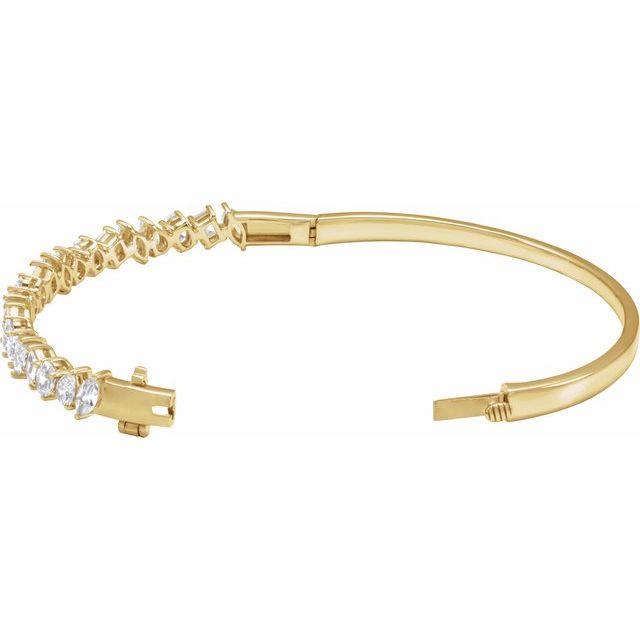 14K Yellow 4 1/5 CTW Lab-Grown Diamond Bangle 7' Bracelet