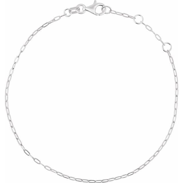 Sterling Silver 1.25 mm Paperclip-Style 6 1/2-7 1/2' Chain