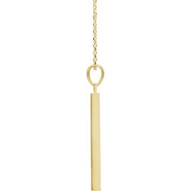 14K Yellow Engravable Four-Sided Bar 16-18' Necklace