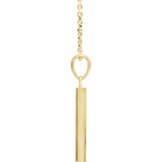 14K Yellow Engravable Four-Sided Bar 16-18' Necklace