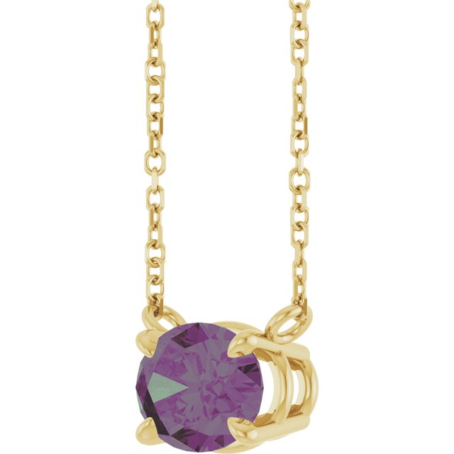 14K Yellow Lab-Grown Alexandrite 18' Necklace