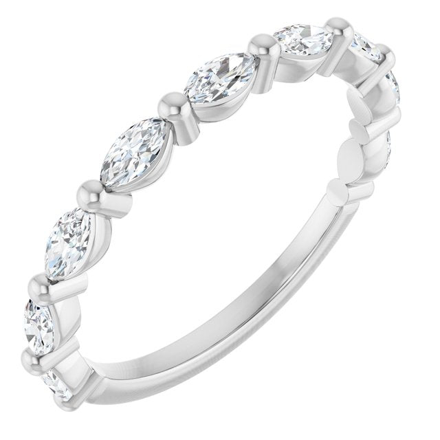 14K White 5/8 CTW Lab-Grown Diamond Matching Band
