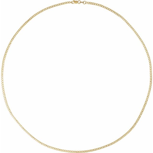 14K Yellow 1.95 mm Curb 18' Chain