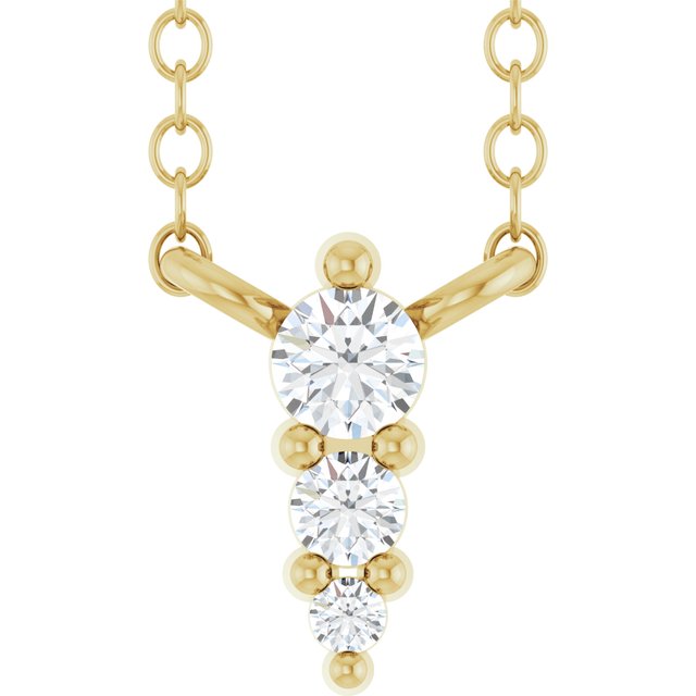 14K Yellow .05 CTW Natural Diamond Graduated 18' Necklace