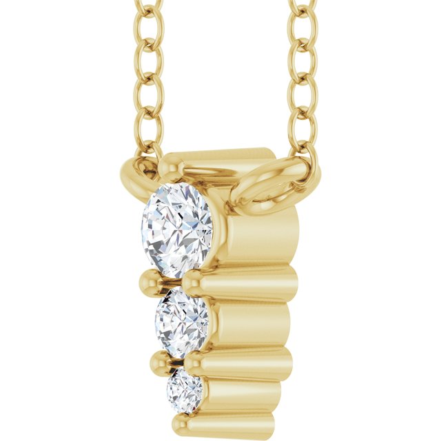14K Yellow .05 CTW Lab-Grown Diamond Graduated 18' Necklace