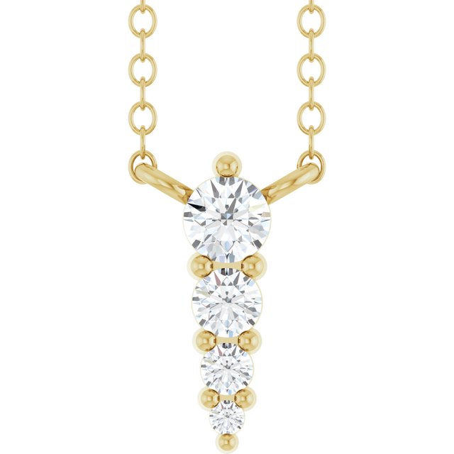 14K Yellow 1/8 CTW Lab-Grown Diamond Graduated 18' Necklace