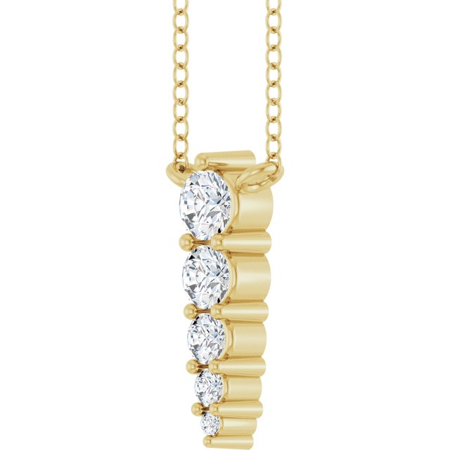 14K Yellow 1/5 CTW Natural Diamond Graduated 18' Necklace