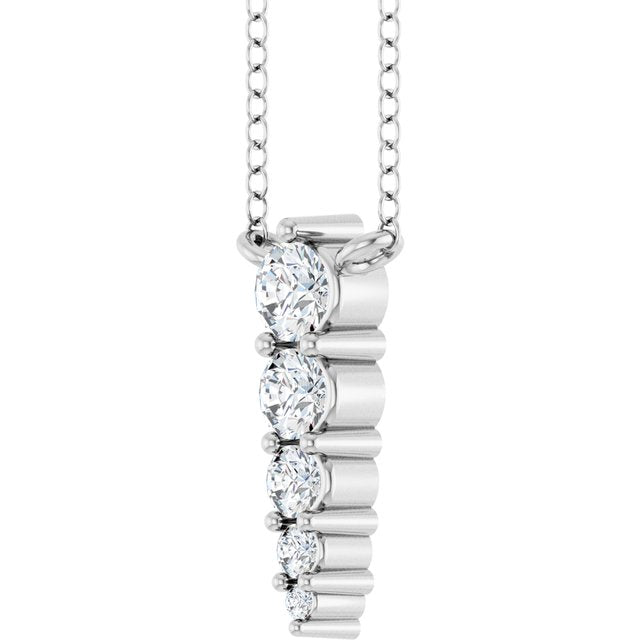 14K White 1/5 CTW Lab-Grown Diamond Graduated 18' Necklace