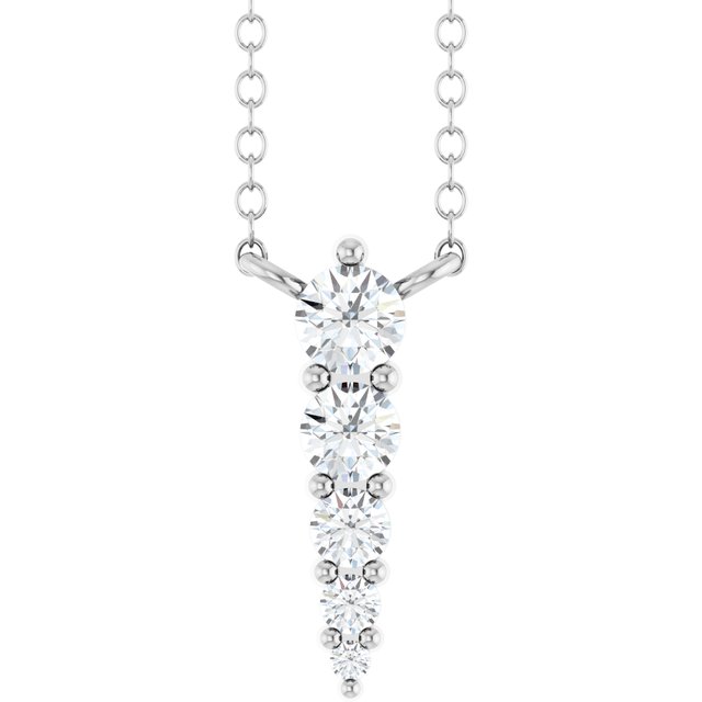 14K White 1/5 CTW Lab-Grown Diamond Graduated 18' Necklace