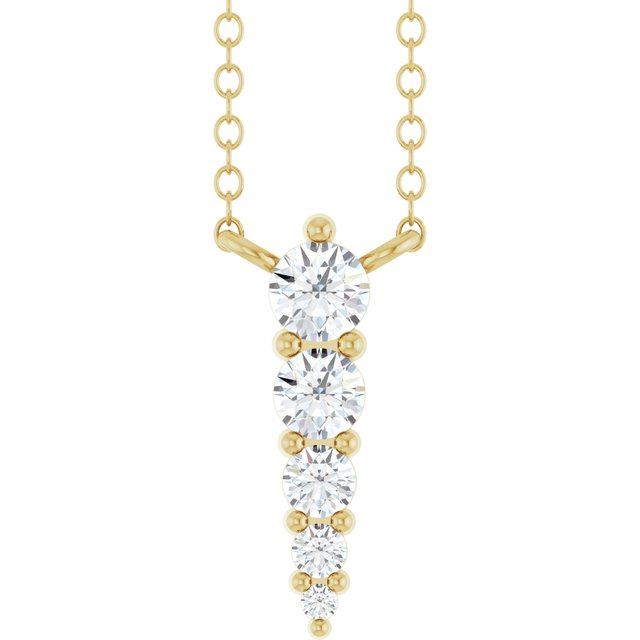 14K Yellow 1/5 CTW Lab-Grown Diamond Graduated 18' Necklace