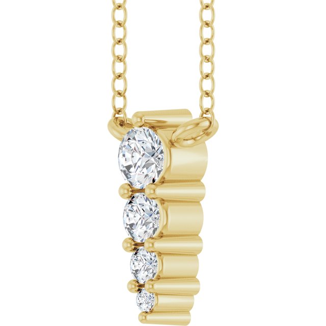 14K Yellow 1/8 CTW Lab-Grown Diamond Graduated 18' Necklace