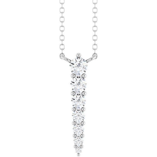 14K White 1/6 CTW Lab-Grown Diamond Graduated 18' Necklace