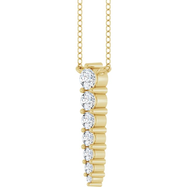 14K Yellow 1/6 CTW Lab-Grown Diamond Graduated 18' Necklace