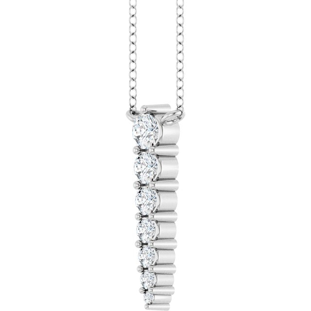 14K White 1/6 CTW Lab-Grown Diamond Graduated 18' Necklace