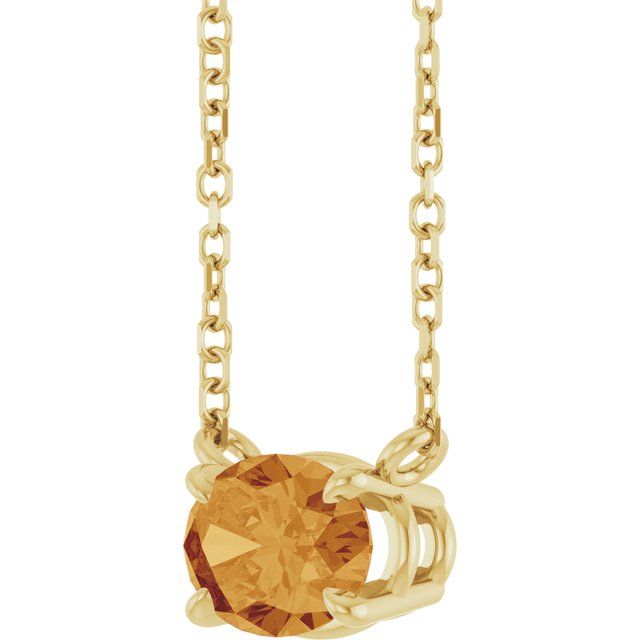 14K Yellow Natural Citrine 18' Necklace