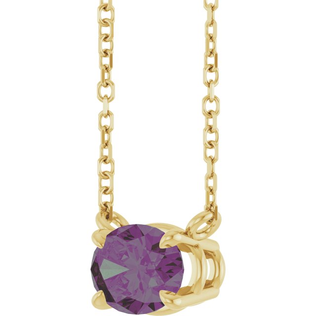 14K Yellow Lab-Grown Alexandrite 18' Necklace