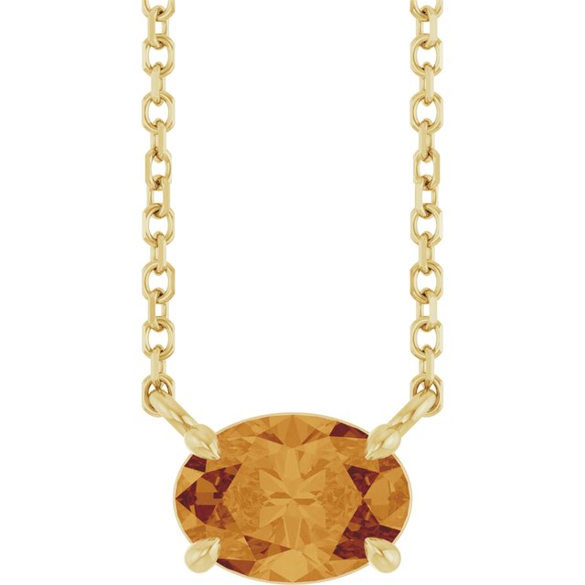 14K Yellow Natural Citrine 18' Necklace