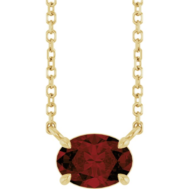 14K Yellow Natural Mozambique Garnet 18' Necklace