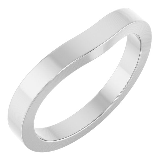 14K White Band for 9x7 mm Oval Ring