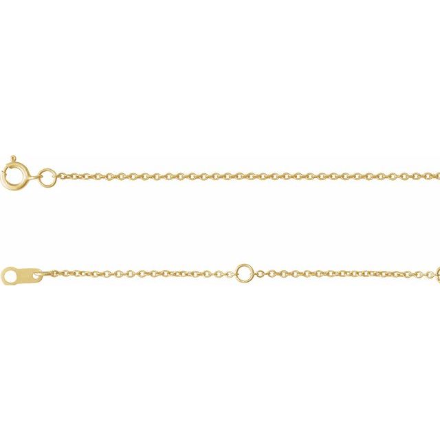 14K Yellow 1 mm Adjustable Cable 6 1/2-7 1/2' Chain