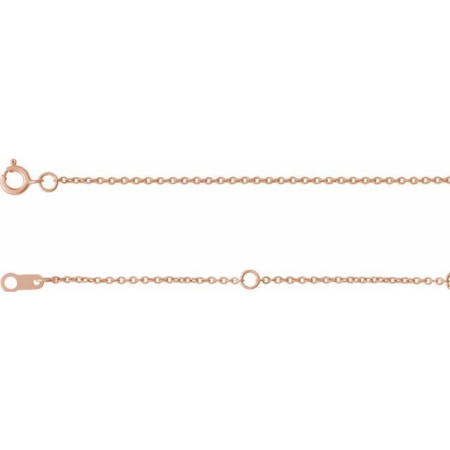 14K Rose 1 mm Adjustable Cable 6 1/2-7 1/2' Chain