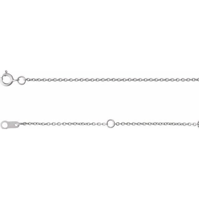 14K White 1 mm Adjustable Cable 6 1/2-7 1/2' Chain