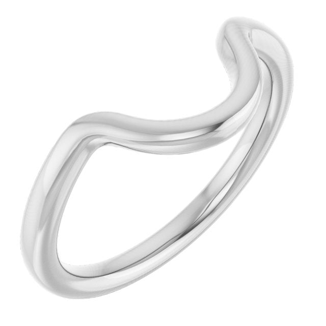 14K White Band for 8x6 mm Oval Ring