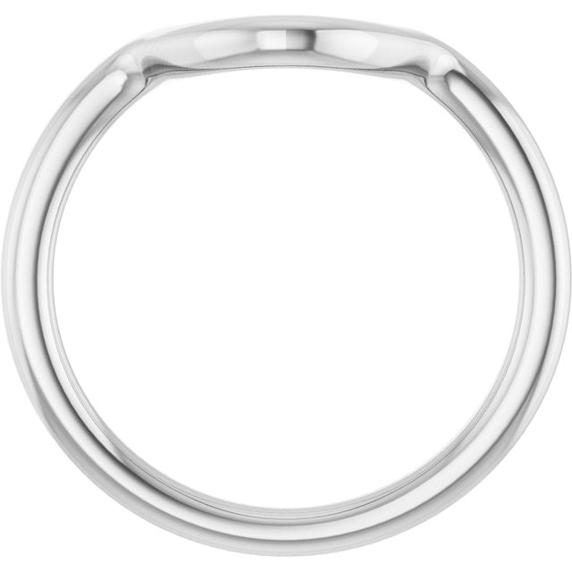 14K White Band for 8x6 mm Oval Ring