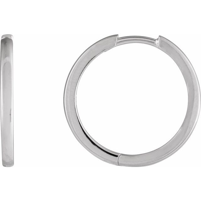 Sterling Silver Hinged 18 mm Hoop Earrings
