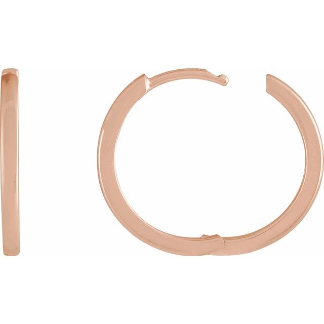 14K Rose Hinged 18 mm Hoop Earring